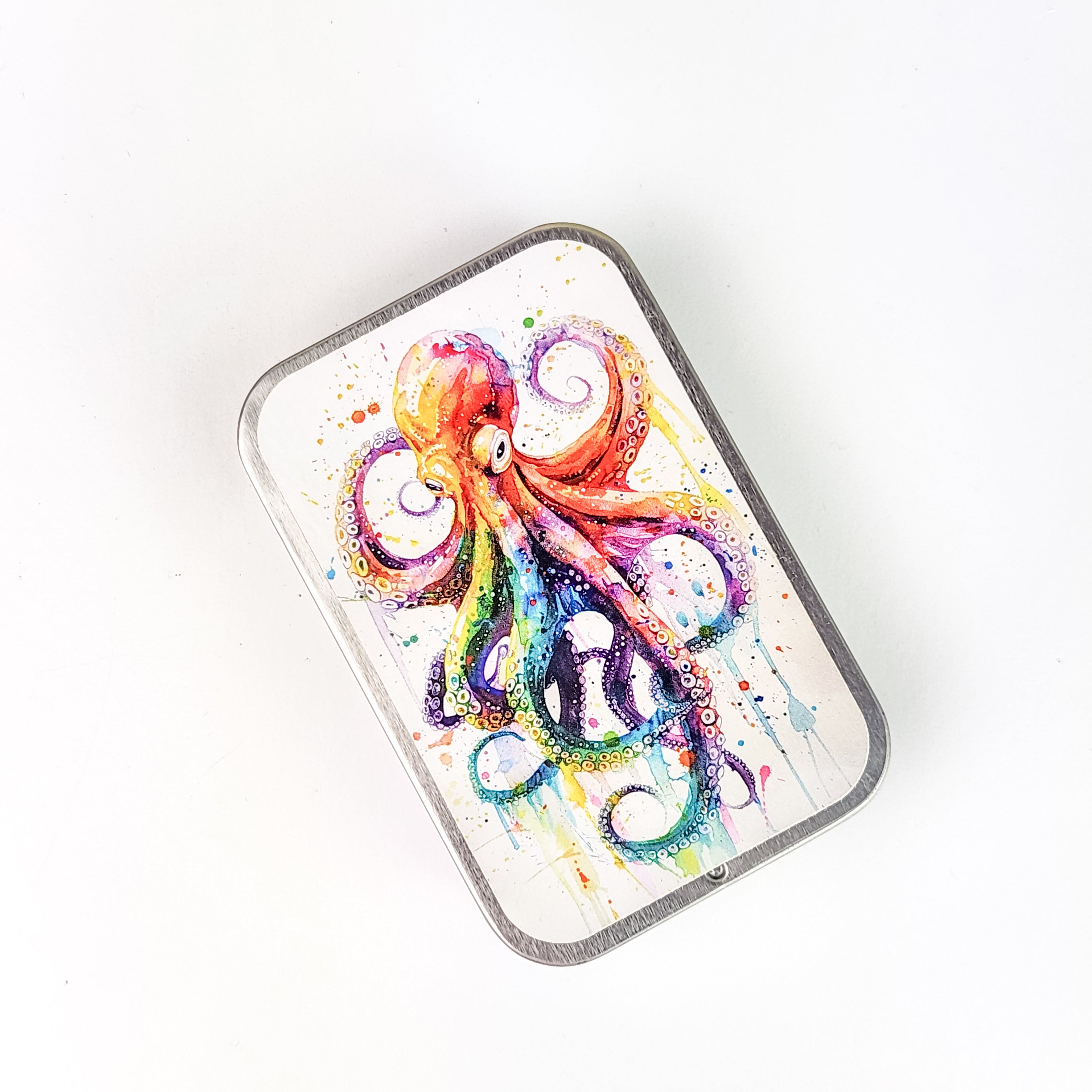 Rainbow Kraken Stitch Marker Storage Tin (Large)