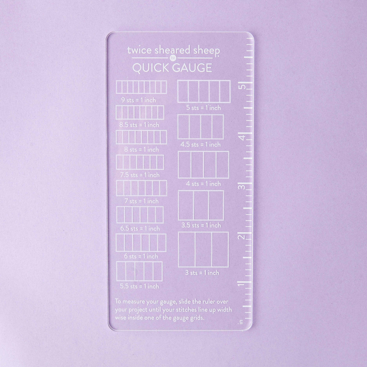 PRE-ORDER White Quick Gauge Ruler - Twice Sheared Sheep