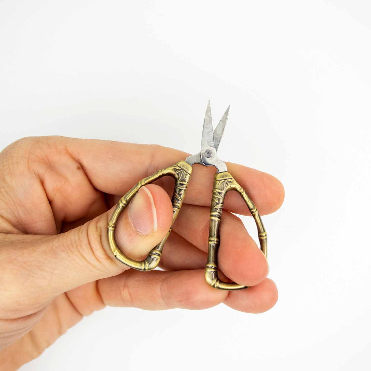 Thread Snips - Bronze Bamboo Tiny Scissors - Twice Sheared Sheep