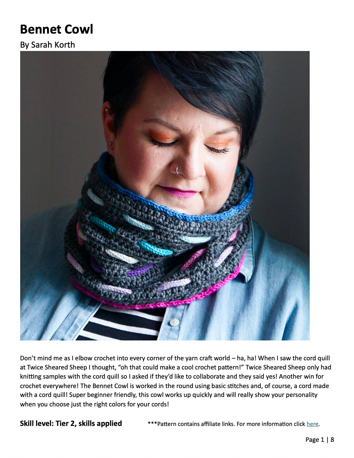Bennet Cowl Crochet PDF Pattern