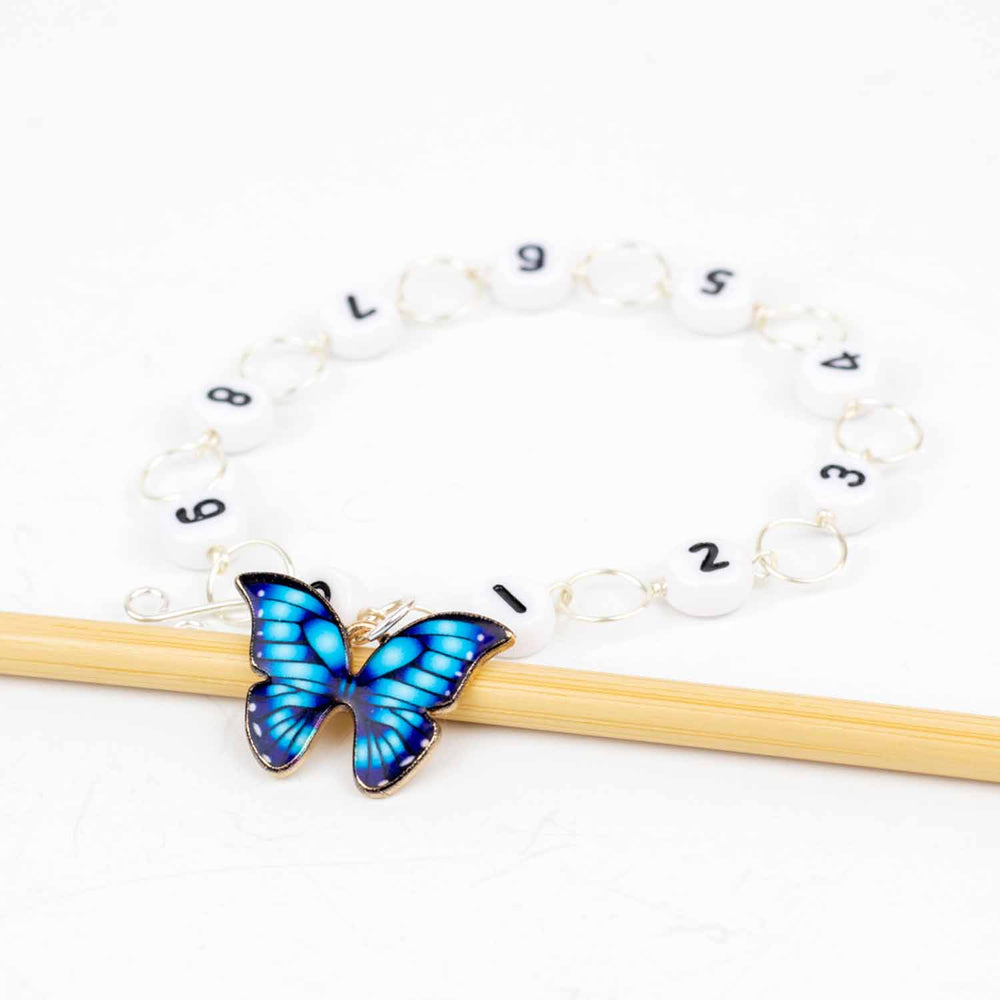 Blue Butterfly Chain Row Counter - Twice Sheared Sheep
