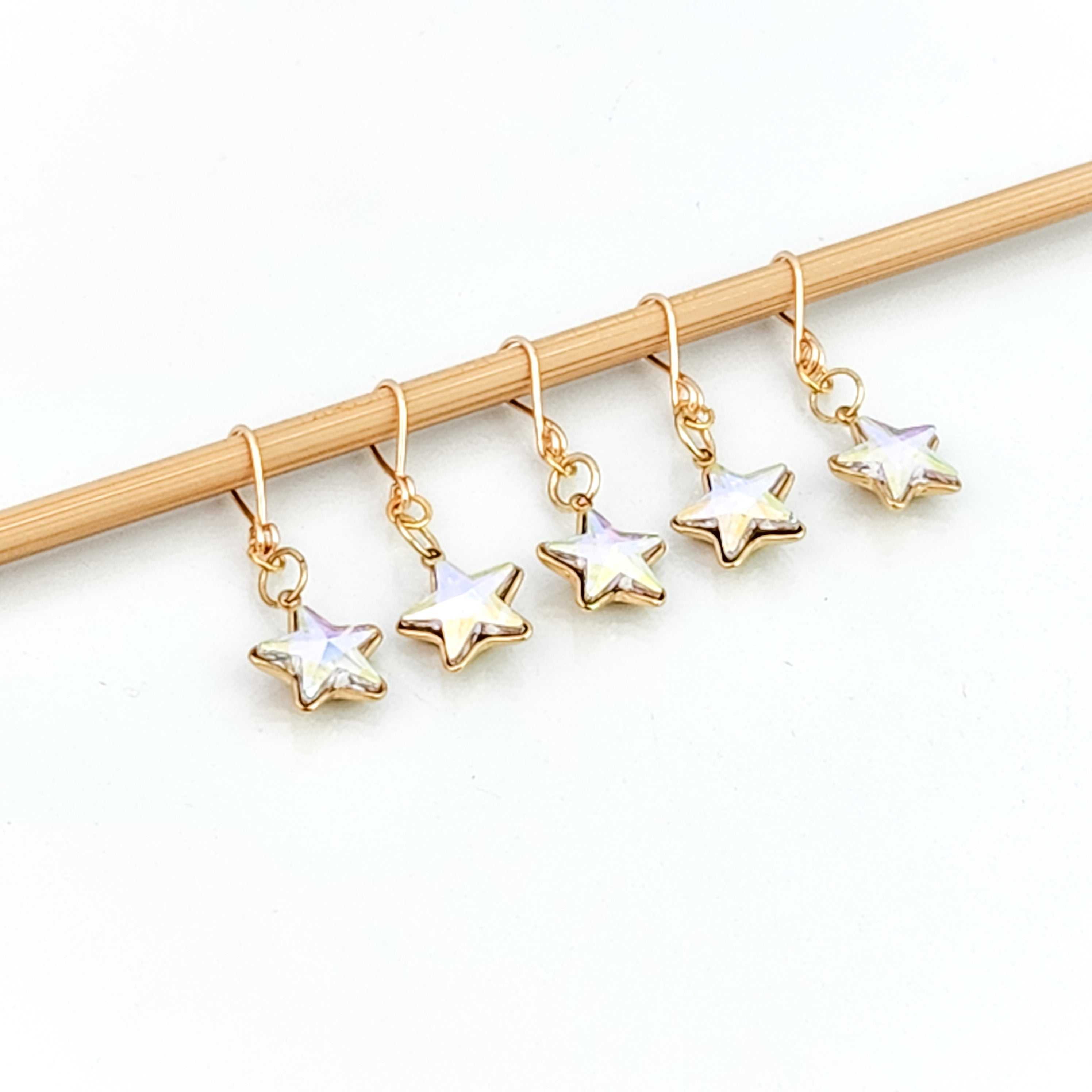 Crystal Star Stitch Markers for Knitting - Infinity Style