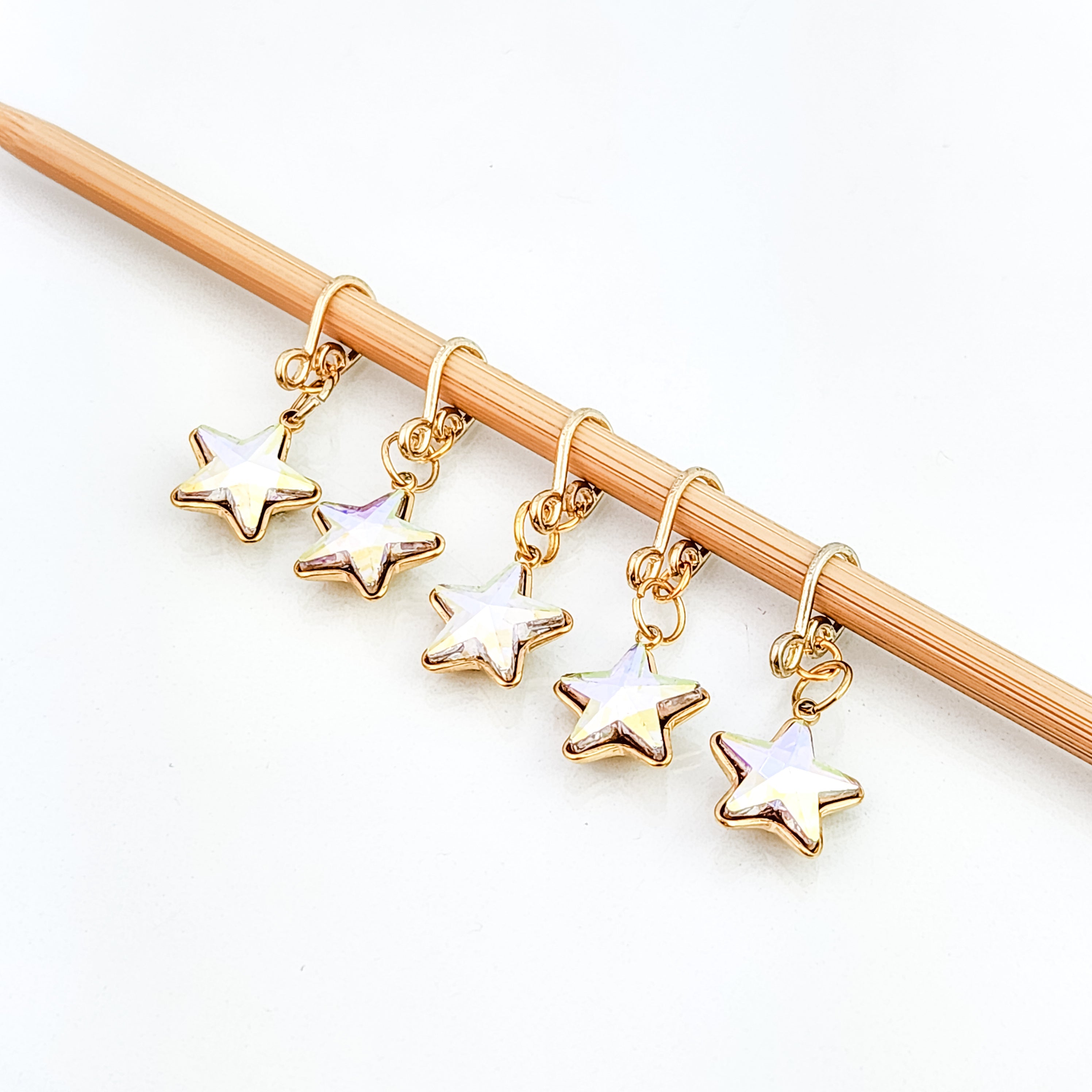 Crystal Star Stitch Markers For Knitting Or Crochet - Melody